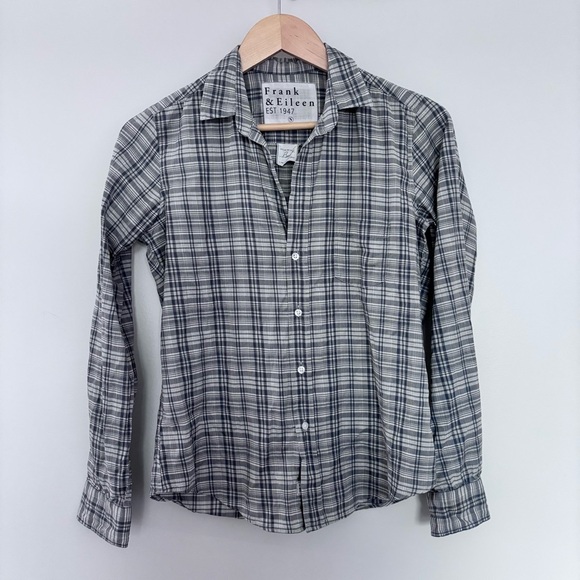 Frank & Eileen Barry Grey‎ Plaid Button Down 100% Cotton Shirt Size S - Picture 1 of 10